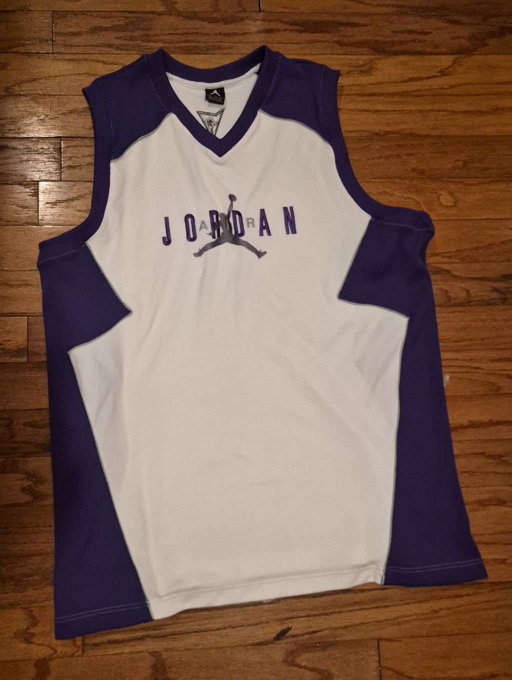 Jordan White And Purple Sleeveless Basketball Jersey Mens Sz 3xl